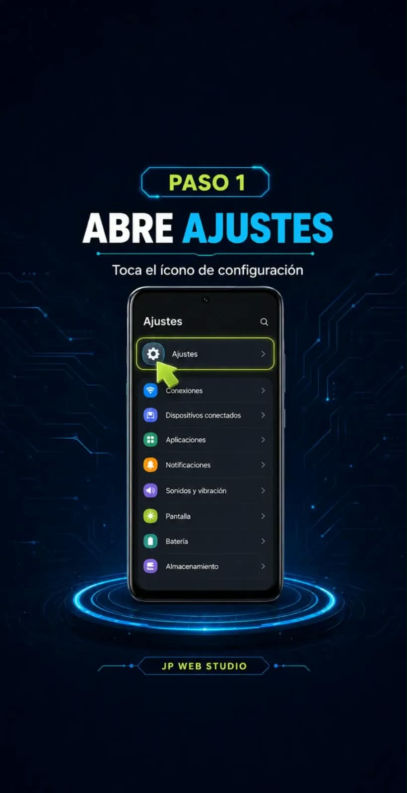 Paso 1: abrir Ajustes en Android