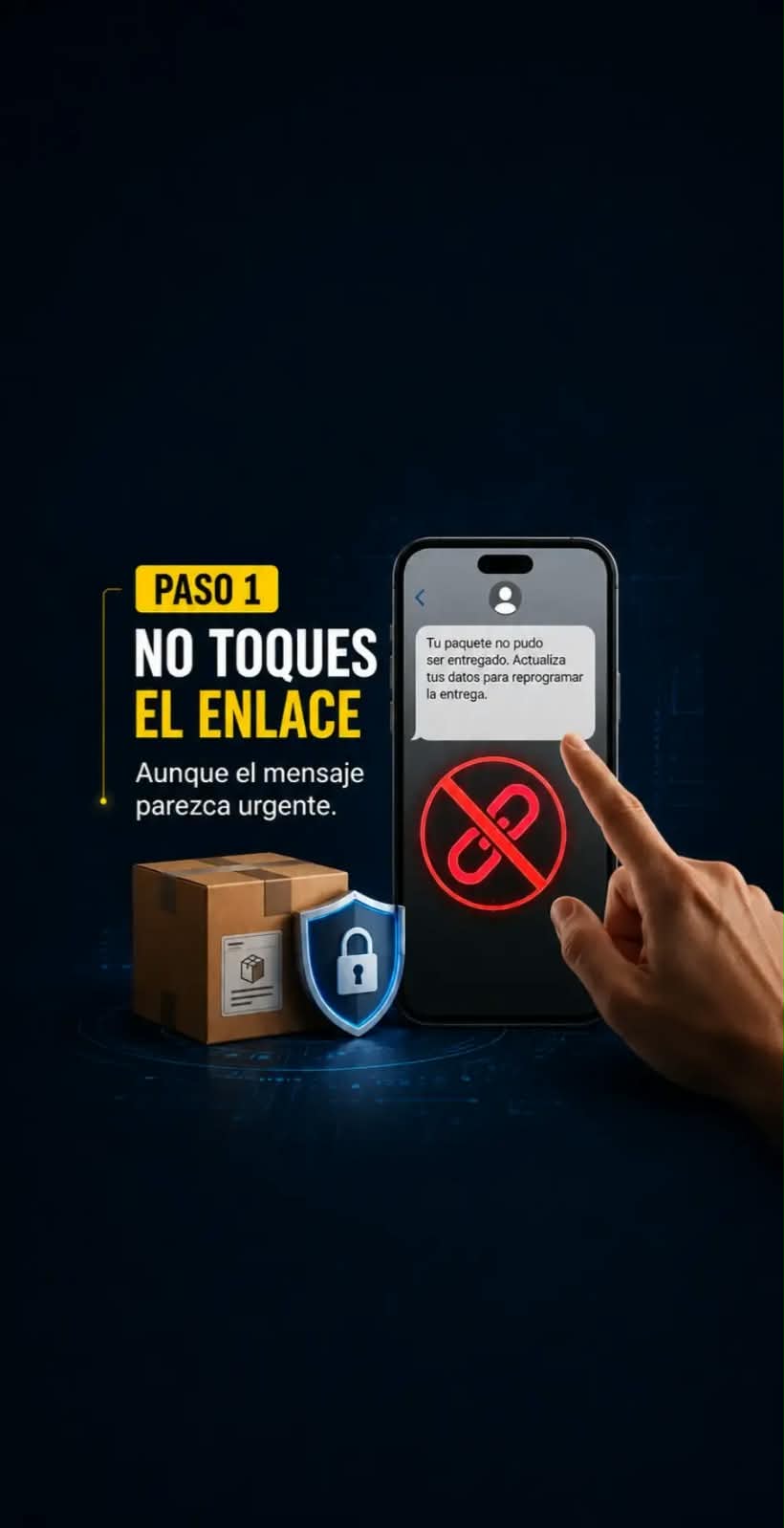 Paso 1: no abrir el enlace de un mensaje sospechoso