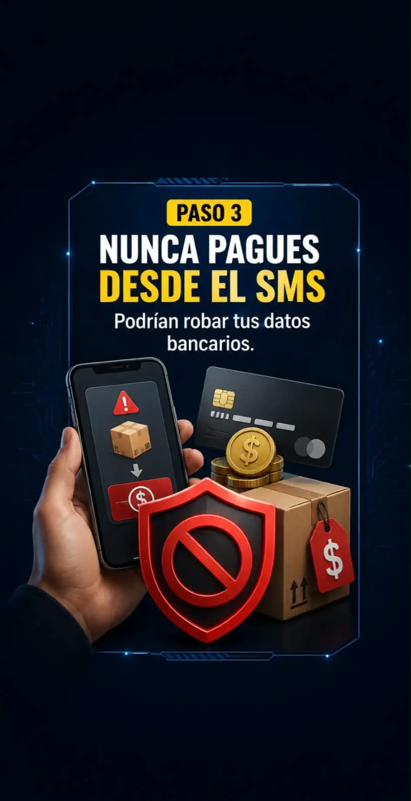 Paso 3: no realizar pagos desde un SMS sospechoso