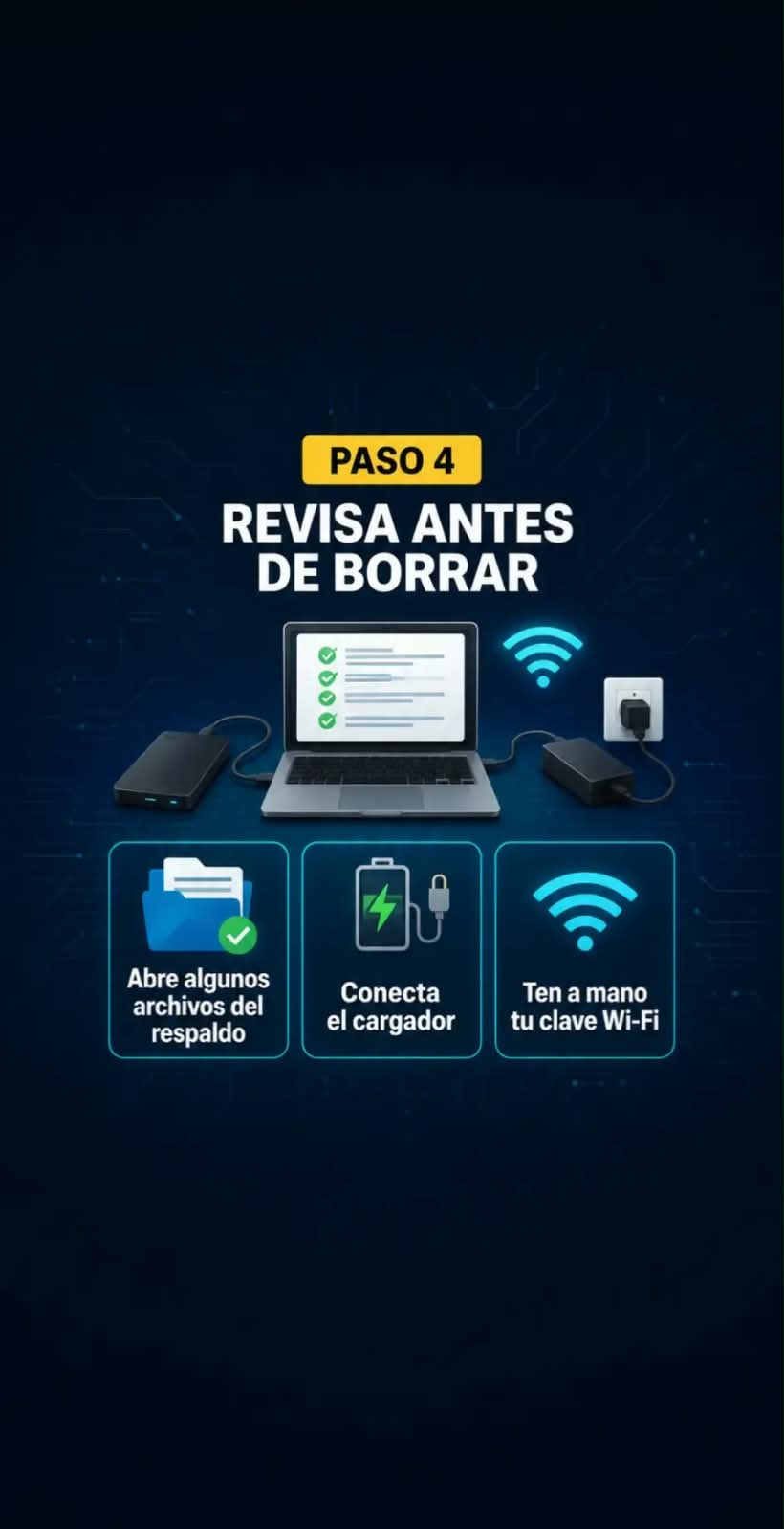 Paso 4: revisión final antes de formatear