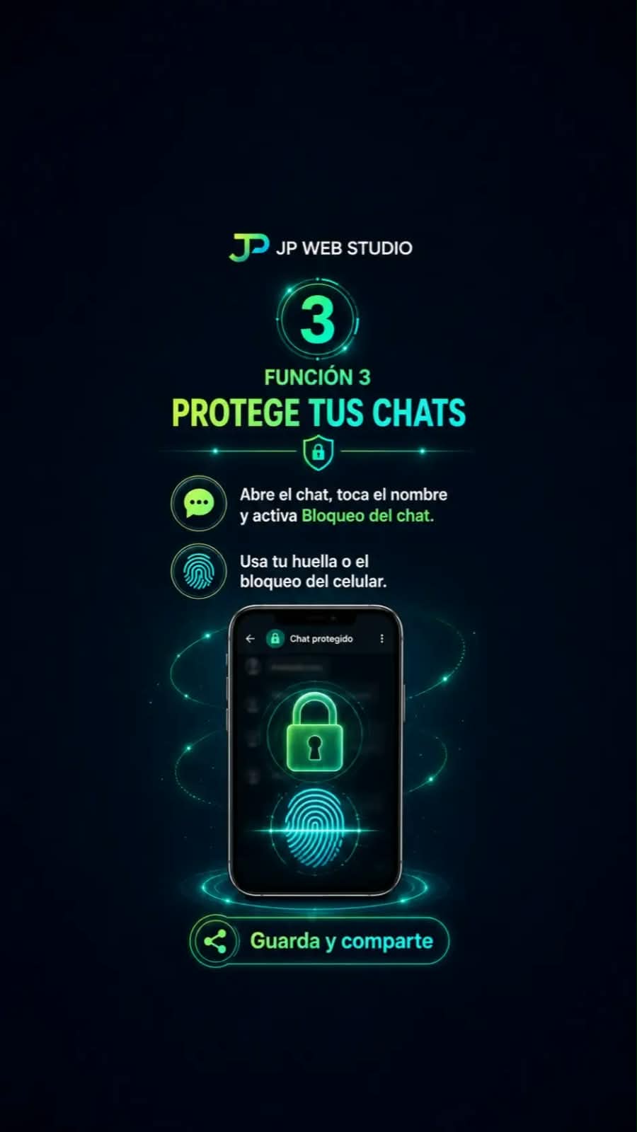 Función 3: proteger una conversación con Bloqueo del chat