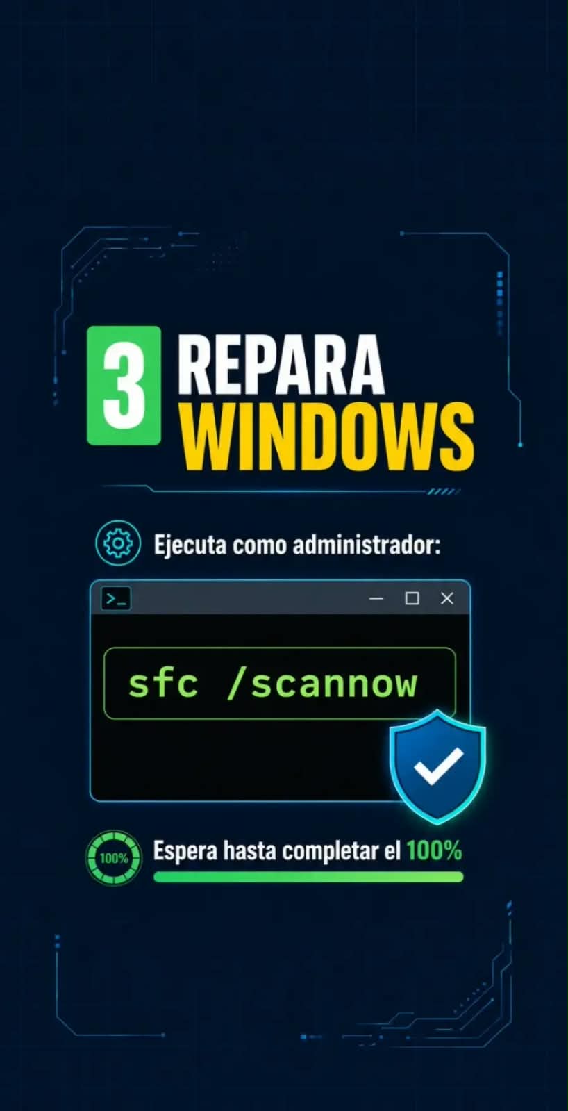 Solución 3: reparar Windows con el comando sfc scannow