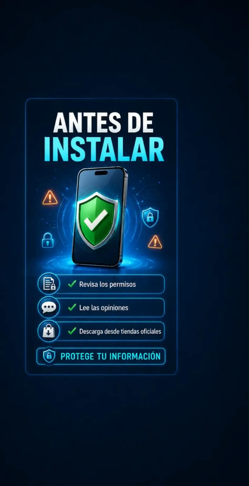 Revisar permisos, opiniones y tiendas oficiales antes de instalar una app