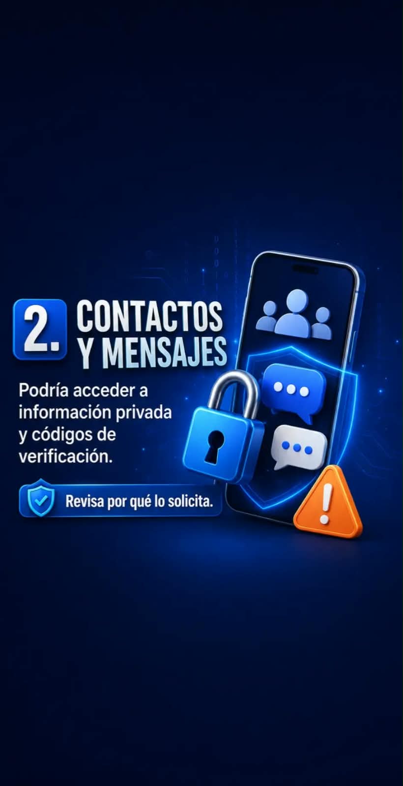 Permisos de contactos y mensajes que pueden exponer información privada