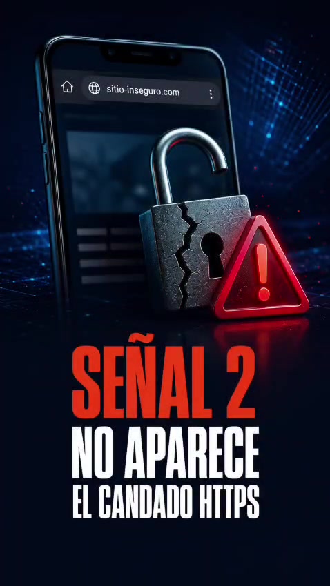 Señal 2: la página no utiliza una conexión HTTPS segura